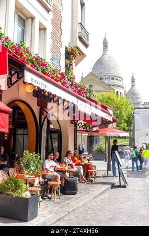 Restaurant la Bohème Montmartre, place du Tertre, Montmartre, Paris, Île-de-France, France Banque D'Images