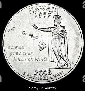 Dollar de l'État commémoratif AMÉRICAIN : Hawaï (1959) Banque D'Images