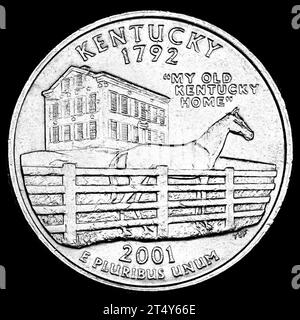 Dollar du quartier commémoratif DES ÉTATS-UNIS : Kentucky (1792) Banque D'Images