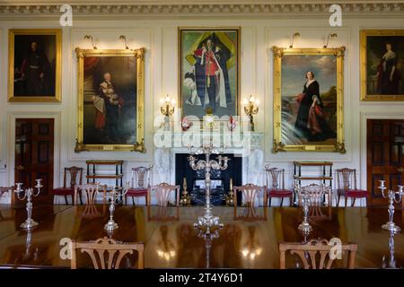 Vue intérieure, salle à manger d'État, Harewood House, Harewood, Angleterre, grande-Bretagne Banque D'Images