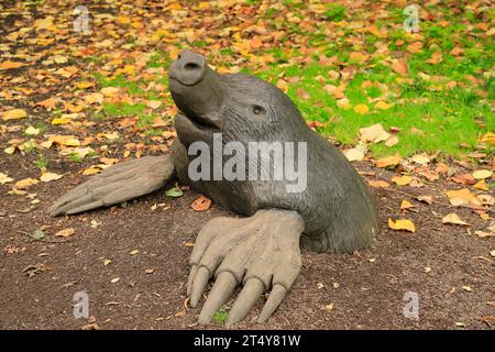 Sculpture de Mole géante, Bute Park, Cardiff. Banque D'Images