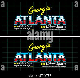 Atlanta Urban line lettrage sport style vintage collège, typographie, pour t-shirt, affiches, étiquettes, etc Illustration de Vecteur