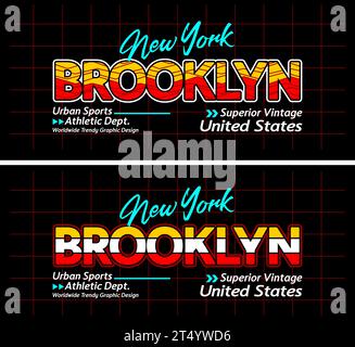 Brooklyn Urban line lettrage sport style vintage collège, typographie, pour t-shirt, affiches, étiquettes, etc Illustration de Vecteur