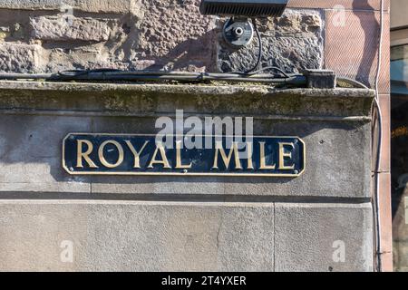 Panneau Royal Mile Street. Banque D'Images