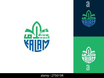 Kalam Arabic logo design. Il est minimaliste, moderne, élégant et simple Design. Convient à toute industrie commerciale, aps islamique. publication etc Illustration de Vecteur