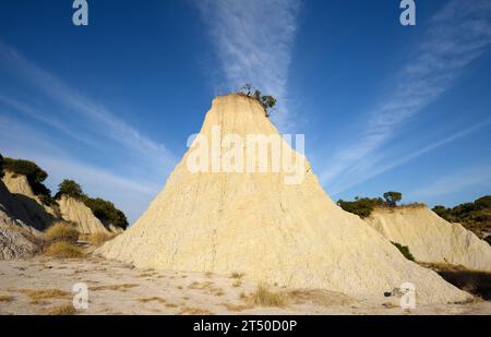 Formations de Gully près d'Aliano, Basilicate, Italie Banque D'Images