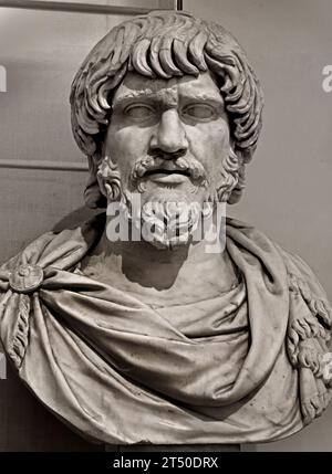 Barbare, buste, 2e siècle après JC, marbre, Italie Musée archéologique national de Naples Italie. Banque D'Images