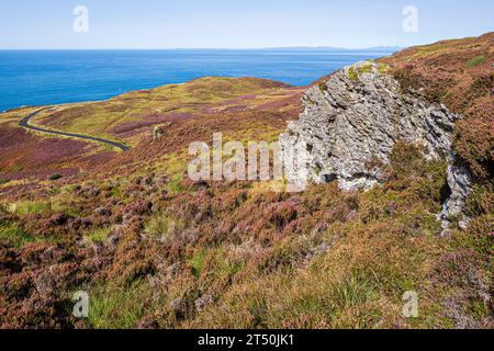 Un éperon rocheux à Mull of Kintyre sur la péninsule de Kintyre, Argyll & Bute, Écosse Royaume-Uni Banque D'Images