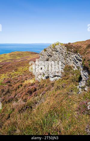 Un éperon rocheux à Mull of Kintyre sur la péninsule de Kintyre, Argyll & Bute, Écosse Royaume-Uni Banque D'Images