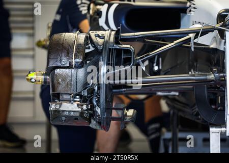 Mexico, Mexique. 02 novembre 2023. Scuderia AlphaTauri AT04, détail mécanique de la suspension avant et du système de freinage lors du Grand Premio de la Ciudad de Mexico 2023 de Formule 1, 19e manche du Championnat du monde de Formule 1 2023 du 27 au 29 octobre 2023 sur l'Autodromo Hermanos Rodriguez, à Mexico, Mexique - photo Florent Gooden/DPPI crédit : DPPI Media/Alamy Live News Banque D'Images