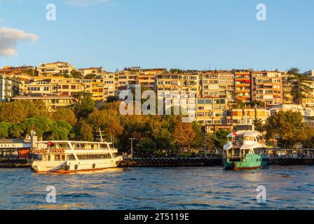 Istanbul, Turquie, paysage urbain d'Uskudar pendant le coucher du soleil. Editorial uniquement. Banque D'Images