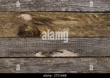 Une image captivante avec des planches de pin vieillis uniformément disposées, mettant en valeur une gamme de couleurs de bois influencées par les éléments : pluie, soleil et vent. Le Banque D'Images