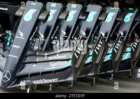 Interlagos, Brasilien. 29 septembre 2023. 29 septembre 2023, Autodromo Jose Carlos Pace, Interlagos, Formule 1 Rolex Sao Paulo Grand Prix 2023, dans l'image Mercedes aile avant crédit : dpa / Alamy Live News Banque D'Images