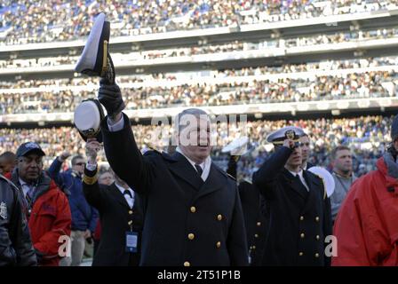 108e match annuel de football Armée vs Navy, Baltimore, Black Knights of Army, Californie, Cheerleaders, chef des opérations navales, football, invitation, six dernières batailles de l'Armée Navy, stade M&T Bank, Maryland, Midshipmen, Navy, bande marine, Navy Quarter Back, ligne offensive, passe, bol Poinsettia, protection maximale, san diego, score de 38-3, U.S. Naval Academy, USNA Banque D'Images