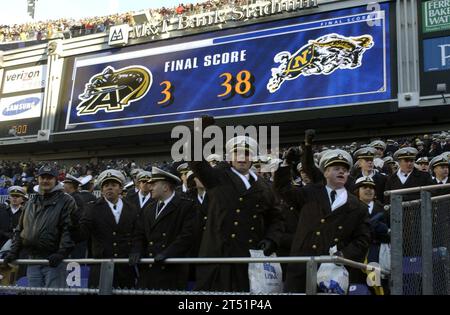 108e match de football annuel Army vs Navy, Baltimore, Black Knights of Army, invitation, six dernières batailles Army Navy, stade M&T Bank, Maryland, Midshipmen, Naval academy Midshipmen, bol de poinsettia, score de 38-3 Banque D'Images