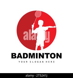 Logo de badminton, conception de branche de sport, Vector Abstract Badminton Players Silhouette Collection Illustration de Vecteur