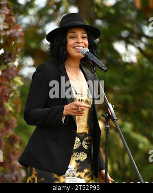 St. Helena, États-Unis. 02 novembre 2023. Jordin Sparks se produit lors du jour 2 de Live in the Vineyard à Charles Krug Winery le 2 novembre 2023 à St. Helena, Californie. Photo : Casey Flanigan/imageSPACE crédit : Imagespace/Alamy Live News Banque D'Images