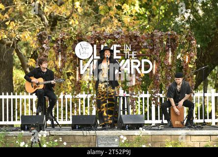 St. Helena, États-Unis. 02 novembre 2023. Jordin Sparks se produit lors du jour 2 de Live in the Vineyard à Charles Krug Winery le 2 novembre 2023 à St. Helena, Californie. Photo : Casey Flanigan/imageSPACE crédit : Imagespace/Alamy Live News Banque D'Images