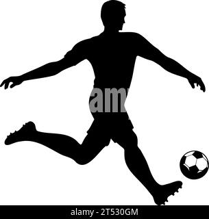 Silhouette de footballeur en action. Illustration vectorielle Illustration de Vecteur