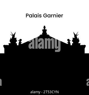 Silhouette du Palais Garnier en noir isolé sur fond blanc, illustration vectorielle Illustration de Vecteur