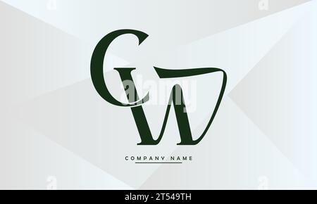 CW, WC lettres abstraites logo Monogramme Illustration de Vecteur