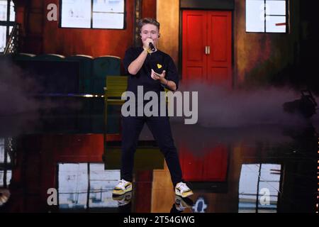 Rome, Italie. 31 octobre 2023. Rome : RAI studios ex Dear. Émission Boomerissima, Premier épisode : sur la photo : Alfa Credit : Agence photo indépendante/Alamy Live News Banque D'Images