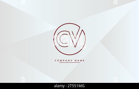 CV, VC Abstract Letters logo Monogram Illustration de Vecteur