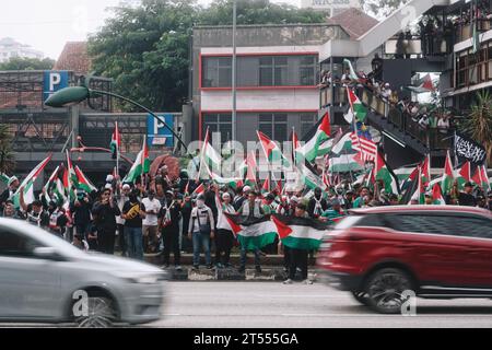 Pro Palestine Rally à Kuala Lumpur, Malaisie Banque D'Images