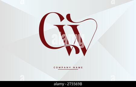 CW, WC lettres abstraites logo Monogramme Illustration de Vecteur