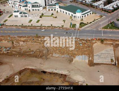 L'ouragan IKE touche Galveston, au Texas Banque D'Images