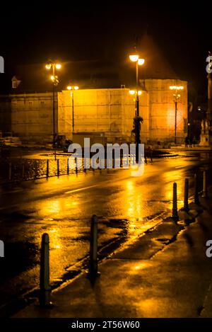 Rue la nuit à Kaptol, ville haute, Zagreb, Croatie Banque D'Images