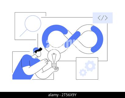 Illustrations vectorielles de dessin animé isolées du cycle de vie des applications. Illustration de Vecteur