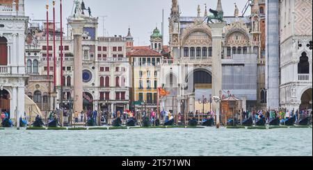 Panorama du front de mer de San Marco à Venezia. Bâtiments vénitiens colorés dans le centre-ville historique. Venise - 5 mai 2019 Banque D'Images