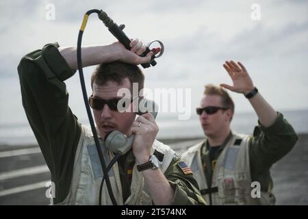 Officier des signaux d'atterrissage de l'US Navy Banque D'Images