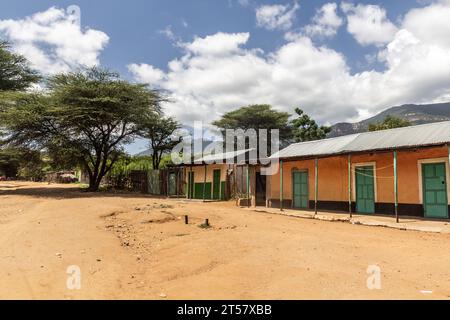 Vue du village de South Horr, Kenya Banque D'Images