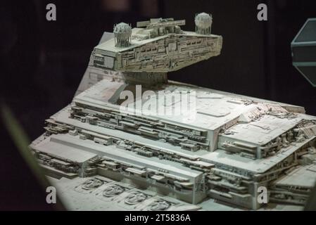 Modèle Star Destroyer original de classe impériale utilisé dans Star Wars - The Empire Strikes Back Banque D'Images