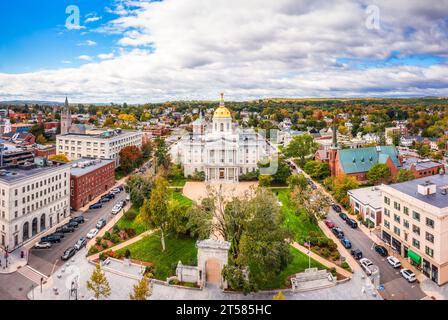 Concord, NH Cityscape et New Hampshire State House Banque D'Images