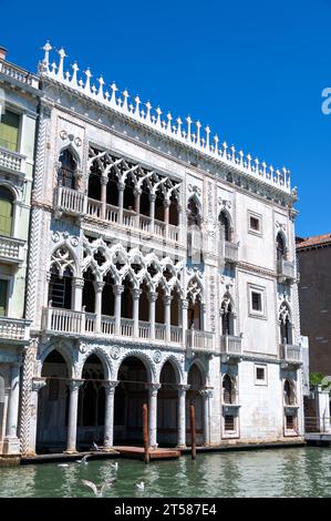 Le CA' d'Oro, ou Palazzo Santa Sofi, est un palais gothique orné du 15e siècle. C'était la maison du baron Giorgio Franchetti sur le Grand Canal de Venise Banque D'Images