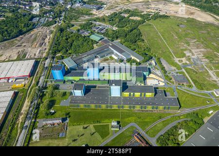 Vue aérienne, site sidérurgique de ThyssenKrupp, zone industrielle de Westfalenhütte, Borsigplatz, Dortmund, région de la Ruhr, Rhénanie du Nord-Westphalie, Allemagne Banque D'Images