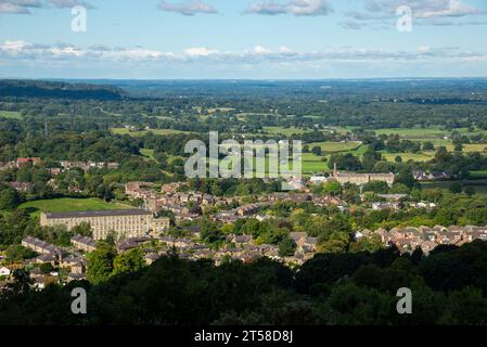 Vue de Macclesfield depuis Kerridge Hill près de Bollington, Cheshire, Angleterre. Banque D'Images