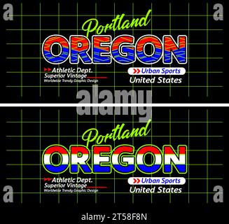 Oregon Urban line lettrage sport style vintage collège, typographie, pour t-shirt, affiches, étiquettes, etc Illustration de Vecteur