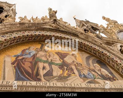 Fresque ornant St. Basilique de Marc à Venise, Italie. Banque D'Images