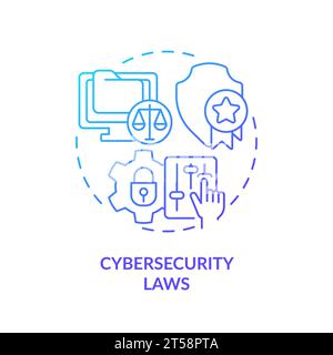 Concept des lois de cybersécurité de l'icône de gradient de ligne mince Illustration de Vecteur