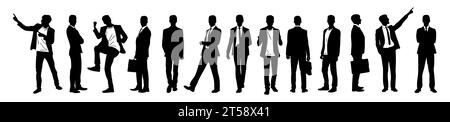 Jeu de caractères d'homme d'affaires dans différentes poses. Illustration de Vecteur