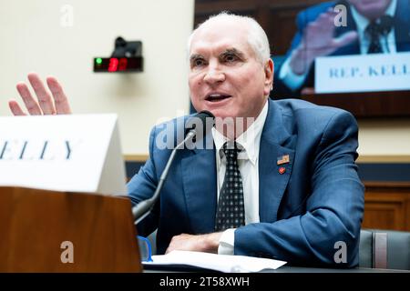 Washington, États-Unis. 03 novembre 2023. Représentant américain Mike Kelly (R-PA) prenant la parole lors d'une audience du Comité judiciaire de la Chambre au Capitole des États-Unis. (Photo de Michael Brochstein/Sipa USA) crédit : SIPA USA/Alamy Live News Banque D'Images