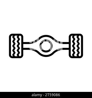 Icône de vecteur de contour d'essieu arrière de voiture Illustration de Vecteur