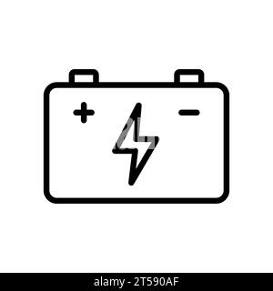 Icône vectorielle de contour de batterie de voiture Illustration de Vecteur