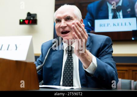 Washington, États-Unis. 03 novembre 2023. Représentant américain Mike Kelly (R-PA) prenant la parole lors d'une audience du Comité judiciaire de la Chambre au Capitole des États-Unis. Crédit : SOPA Images Limited/Alamy Live News Banque D'Images