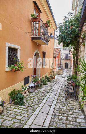 Buonalbergo, Campanie, Italie ruelles du centre historique Banque D'Images