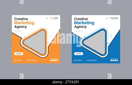 Corporate Business Digital Marketing annonce sur les médias sociaux, bannière et modèle de publication d'affiche. Illustration de Vecteur